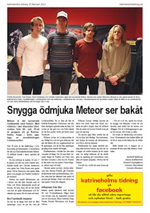 Meteor, Katrineholms Tidning 2013