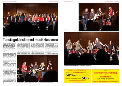 Musikklasserna i Tallåsaulan, Katrineholms Tidning 2013