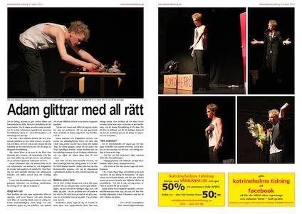 Adam 20 - Med rätt att glittra, Katrineholms Tidning 2013