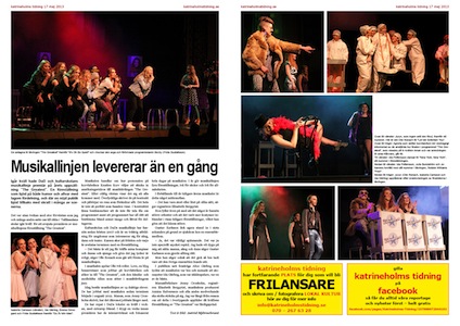 Musikalen The Greatest, Tallåsaulan, Katrineholms Tidning 2013