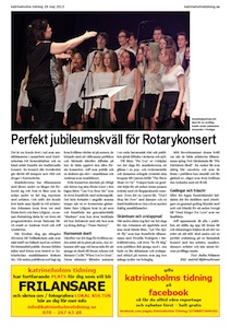 Musikklassernas Rotarykonsert, Katrineholms Tidning 2013