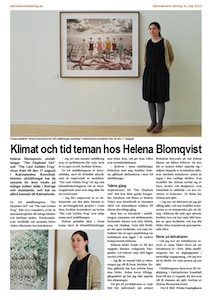 Helena Blomqvist i konsthallen, Katrineholms Tidning 2013