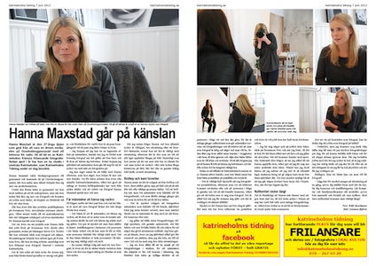Hanna Maxstad, Katrineholms Tidning 2013